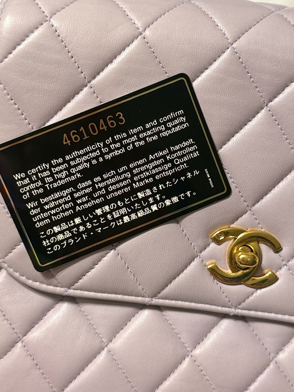 CHANEL Vintage 1996–1997 Lavender Quilted Lambskin Shoulder Bag - Picture 9 of 12